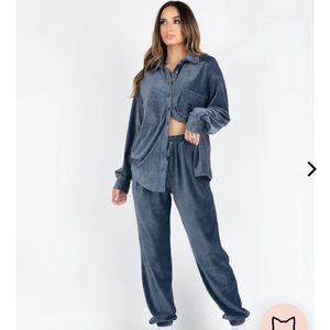 Kittenish Velvet Pajama Set